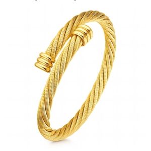 Elegant Gold-Tone Twisted Bracelet